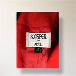Kasper Vintage  6 Red Black Trim Cropped Blazer Jacket Gold Buttons 90s Office Photo 6