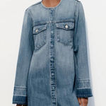 ZARA NWOT TRF Denim Dress Long Sleeves Blue Photo 0
