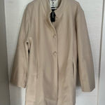 Allegra K  | Mid-Length Stand Collar Single Breasted Peacoat | Beige | XXXL NWT Photo 0