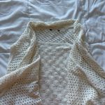 Womens Size Small White Sweater Cardigan Sleeveless Summer Beach Boho Hippie Y2K Photo 1