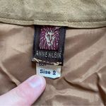 Anne Klein 70s Vintage Genuine Leather Suede Camel Western Button Down Shirt 2 Tan Photo 4