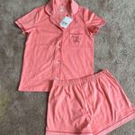 Roller Rabbit NWT  Pink Watermelon Monkey Embroidered Polo Pajamas Size Small Photo 3