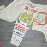 Champion Vintage potato sack short sleeve shirt & pants muslin cotton  potato sac Photo 5