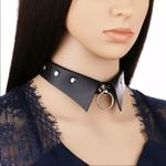 Black O Ring Choker Collar Necklace New Photo 1
