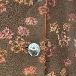 My Vintage Baby Faux Fur Trim Collar Cuffs Silk Brown Floral Jacket Coat Boho Photo 3