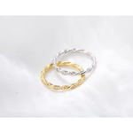 Boutique NEW 14k Gold Plated‎ S925 Simulated Diamond Twist Eternity Band Ring, Size 4 Photo 5