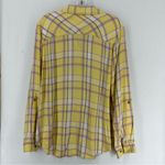 C&C California  Button Down Long Sleeve Flannel Womans Medium Yellow Photo 6