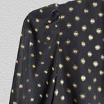 Banana Republic Y2K  Metallic Dot Wrap Blouse Black Top- Sz. Medium Coquette Girl Photo 12