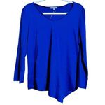 Habitat  Clothes To Live In Womens Small Blue Cotton Asymmetrical Blouse Photo 0