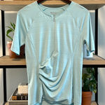 Athleta Pacifica Wrap Front UPF 50+ Teal Short Sleeve Top Tee, M Photo 0