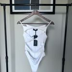 White Fox Boutique White Fox Never Sleep Cut-Out Bodysuit White SZ S Photo 2