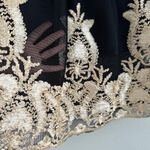 Eye Candy Black & Gold Midi Skirt Mesh Overlay Cocktail Party Gala Size Small Photo 5