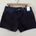 Gap  4" High Rise Girlfriend Denim‎ Shorts Raw Hem Blue Black Size 32 Photo 1