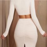 Oh Polly  stretchy ruched skirt in cream NEW Photo 2