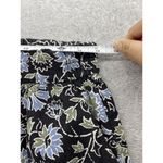 Loft  Ann Taylor Women's Skirt Floral A Line Linen Elastic Waist Black Small Photo 6