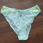 Savage X Fenty Chic Feminine Fairy Embroidered Floral Mesh Pastel Green bra set Photo 3