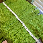Vintage Anne Klein II Silk Chartreuse V Neck Blouse Scarf Size 8 Photo 5