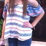 Blue Rain Red White And Blue Patterned Top Photo 0