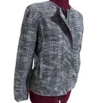 Liverpool Unlined Tweed Boucle Motorcycle Casual Jacket Royal Navy White NWT S Photo 5