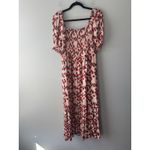 Betsey Johnson Strawberry Puff Sleeve Smocked Bodice Tiered Maxi Dress Sz Large Photo 2