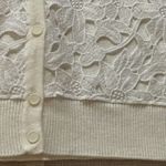 New York & Company | NWT Ivory & White Lace Front 3/4 Sleeve Cardigan | LP Size undefined Photo 4