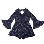 Disney  Princess Black Roses Boho Shorts Long Sleeve Romper Size Large Photo 9