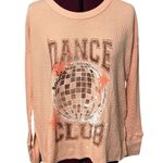 OFFLINE BY AERIE Peach Dance Club Graphic Waffle Knit Long Sleeve Tee NWT Small Pink Photo 1