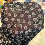 Olsenboye  Sheer Dress Woman’s size XL Keyhole Neck Elastic at waist Black White Photo 11