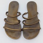 Schutz Flat Gladiator Slip On Sandal Gold Size 6.5 Photo 11