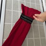 August Silk long sleeve bell sleeve silk cotton blend top size large red black Photo 2