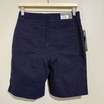 Hilary Radley Women’s Stretch Pull On Bermuda Shorts Navy & Off White Print Size Small NWT Photo 2