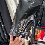 Dennis By Dennis Basso Croc Embossed Faux Leather Blazer Jacket Black Womens 16 Photo 10