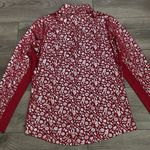 SanSoleil Solshine Foil‎ Print 1/4 Zip Mock Long Sleeve Golf Top Size Medium Red Photo 6