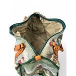 Vintage 90's Golf Golfer Tapestry Leather Small Duffle Bag w/ Matching Pouch Green Photo 1