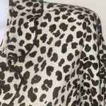Preston & York  Ruffle Leopard Print Blouse Brown Cream Print Sz 10 Photo 8