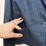 Lafayette 148 New York Petite Navy Pinstripe Blazer - Size 10P Photo 3