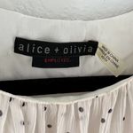Alice + Olivia Womens Size XS Blouse Polka Dot Layered Top White with Pink Tint Photo 3
