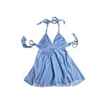 Lulus  Light Blue I'm Smitten Chambray Halter Tie babydoll Dress with Pockets Photo 12