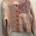 Lucky Brand  Patchwork Sherpa Jacket Button Front Quilted Trim – L - MSRP $169 Photo 0