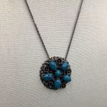 Handmade Y2K Vintage “ Can Rotate” Lab Turquoise Pendant Necklace Photo 3