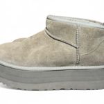 UGG  Classic Ultra Mini Platform Booties Women’s 11 Gray Suede Sheepskin 1135092 Photo 1