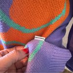 LOGO By Lori Goldstein LOGO Lori Goldstein Smiley World Purple Orange Sweater Green Smiley M Photo 5