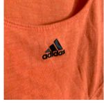 Adidas cross back cropped orange tank top tulip hem neon active shirt Photo 3