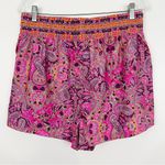 Free People  Movement Pink Next Round Paisley Print Athletic High Waist Shorts Photo 4