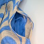 Taylor Dress Circle Geometric Blue Cream Size 2 Hoco Wedding Party Brunch Photo 5