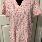 NWT Maevn Pink, Cure, Hope Breast Cancer Awareness Scrub Shirt Size M Photo 0