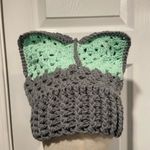 Handmade Crochet Cat Animal Ear Beanie Hat Cozy Ribbed Brim Stretch Winter Hat Photo 0