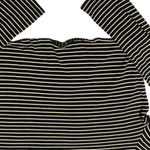 Old Navy Black & White Striped Longsleeve Cropped Baby Tee Photo 1