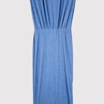Saylor NWT Dress Blue Fione Plisse Maxi Crinkle Pleat Blouson Slit Stretch XS Photo 1