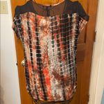 Signature Studio 🥦🥦🥦BOGOHO 🥦Sig. Studio Black and Brown Tie-Dye Blouse with Beaded Neckline-Small Photo 9